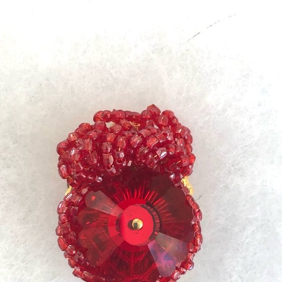 Vintage rhinestone beaded earrings - Picture 4 of 4